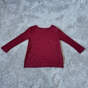 3 for $14 Old Navy Tight Knit Ribbed Top Maroon Long Sleeve Junior/Girls Small